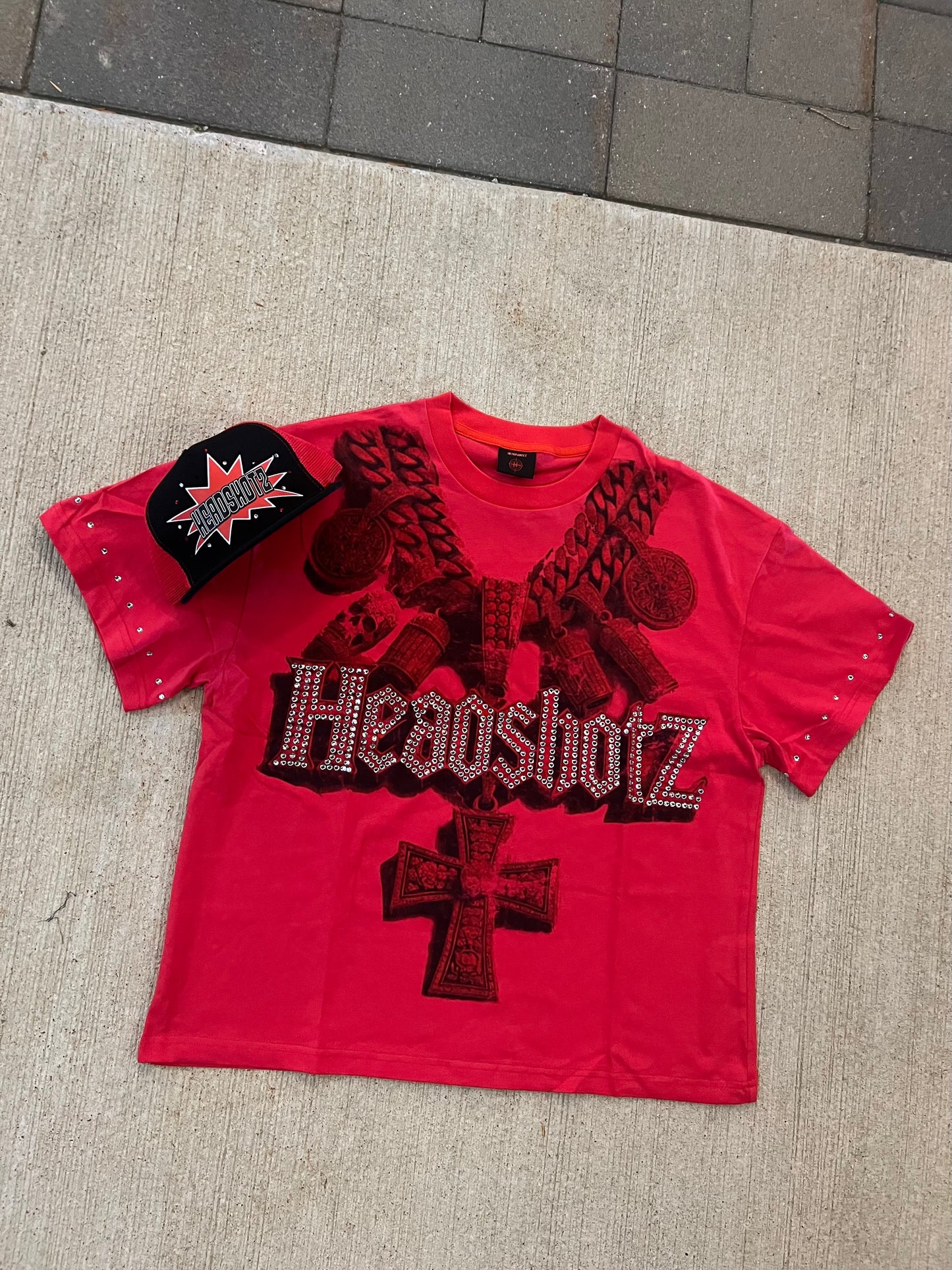 Headshotz bling Tee (Red)
