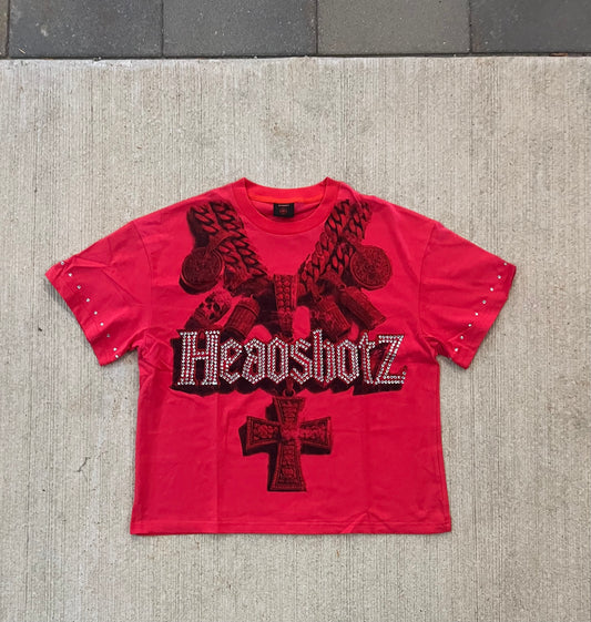 Headshotz bling Tee (Red)